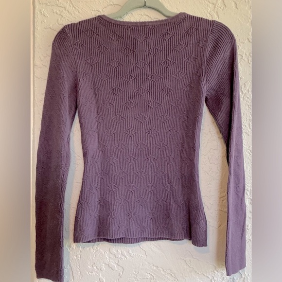 American Eagle Outfitters Purple Ribbed Long Sleeve Sweater - Picture 6 of 7